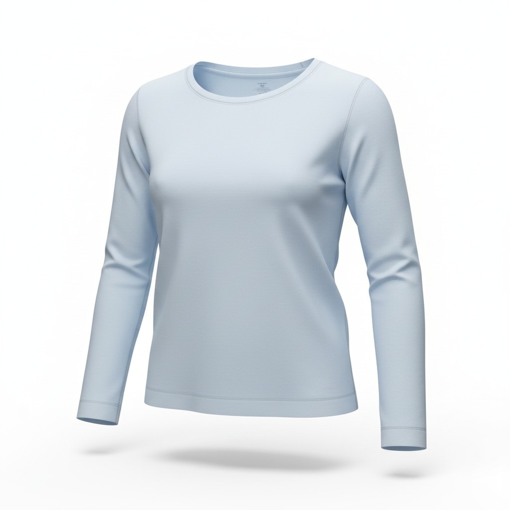 PATAGONIA | Pastel Sky Blue Organic Cotton Logo Long Sleeve‎ Balletcore Tee | XL